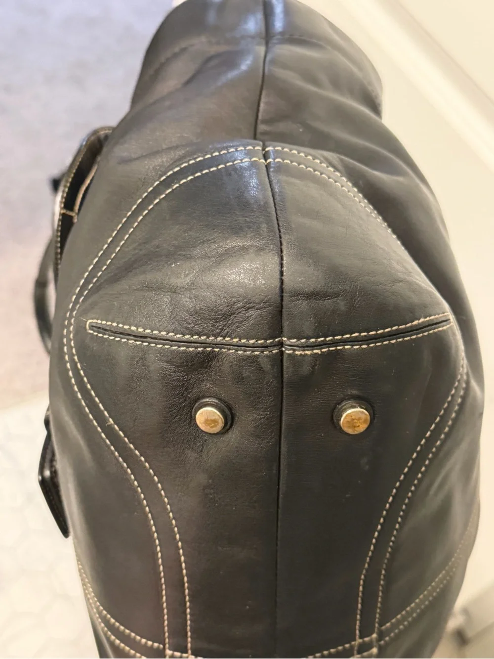 Coach SoHo Black Leather XL Shoulder Bag VINTAGE